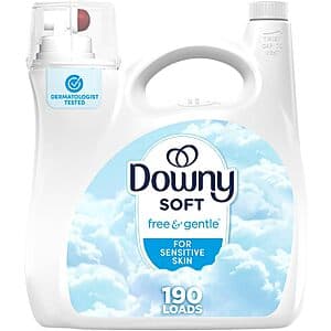 Prime Members: 140-Oz Downy Free & Gentle Fabric Softener (Unscented, 190 Loads) $8.45 & More w/ Subscribe & Save + Free S/H