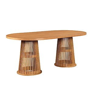 70" Beautiful by Drew Oval Fluted Base Dining Table (Warm Honey) $82.20 + Free S&H