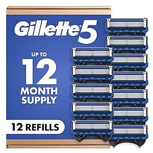 Select Accts: 12-ct Gillette 5 Men's 5-Blade Razor Blade Refills $18.60 w/ S&S