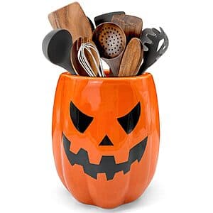 6.3" Pinata Ceramic Halloween Pumpkin Utensil Holder $9.90