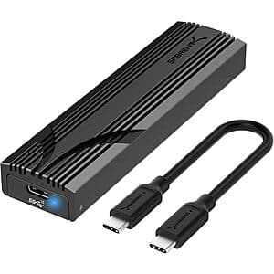 SABRENT USB-C NVMe Aluminum External M.2 NVMe SSD Drive Enclosure $14.80