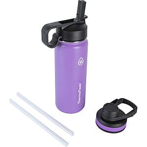 18-Oz Thermoflask 18/8 Stainless Steel Insulated Water Bottle (Plum or White) $7.70