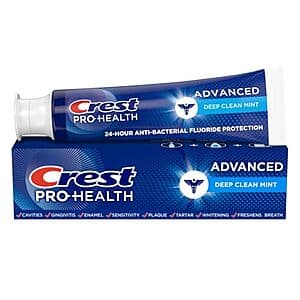 5.1-Oz Crest Pro-Health Advanced Toothpaste (Deep Clean Mint) $3