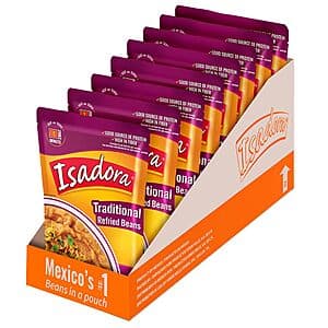 8-Pk 15.2-Oz Isadora Traditional Refried Beans in Pouch $11.05