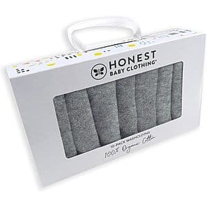 10-Pack Honest Baby Organic Cotton Terry Wash Cloths (Grey or Pink) $10.10