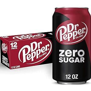 Select Accounts: 12-Pk 12-Oz Dr Pepper Zero Sugar Soda $4.60 w/ S&S