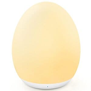 MediAcous Rechargeable Egg Night Light w/ 7-Colors Mode & Touch Control $15