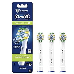 3-Ct Oral-B FlossAction Electric Toothbrush Replacement Brush Heads Refill $15.15 w/ S&S