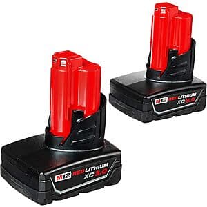 2-Pack Milwaukee M12 12V Lithium-Ion XC Extended Capacity 3.0 Ah Battery Pack $54.90 + Free Shipping