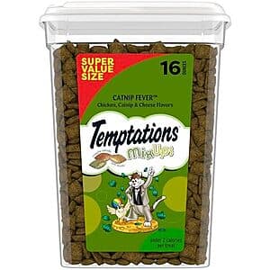 16-Oz Temptations Classic Crunchy & Soft Cat Treats Tub (Catnip Fever Flavor) $6.35 w/ S&S