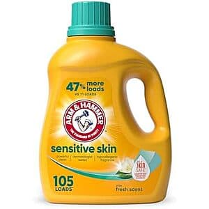 Select Accounts: 105-Oz Arm & Hammer Sensitive Skin Liquid Laundry Detergent $6.55 w/ S&S