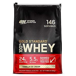 10-lbs Optimum Nutrition Gold Standard 100% Whey Protein Powder (Vanilla Ice Cream) $93.75 w/ Subscribe & Save + Free S/H