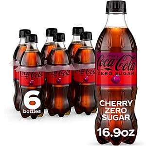 6-Pack 16.9-Oz Coca-Cola Zero Sugar Diet Soda (Cherry or Coke Zero) 10 for $28.45 w/ S&S + Free S&H