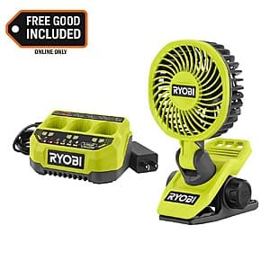 RYOBI USB Lithium 3-Port Charger w/ USB Lithium Cordless Clamp Fan (Tool Only) $39.95 + Free S&H
