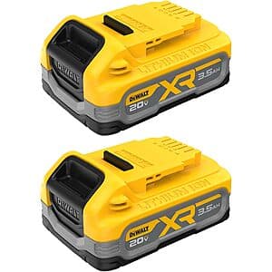 2-Pk DeWALT 20V MAX XR POWERSTACK 3.5Ah Battery Kit $134 + Free S&H