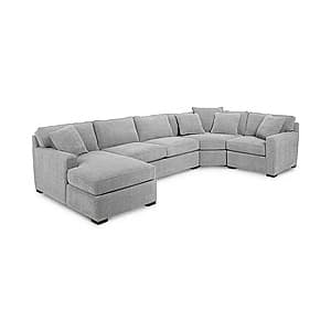 4-Pc Macy's Radley Fabric Chaise Sectional Sofa w/ Wedge Piece (various colors) $2049 + Scheduled Delivery
