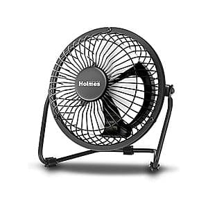 4" Holmes High-Velocity Mini Personal Desk Fan (Black) $6.30 + Free Shipping w/ Prime