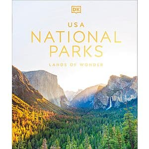 DK Travel USA National Parks Guide book cover with scenic landscape photography.