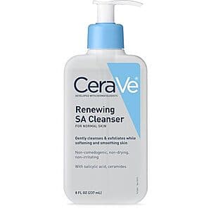 2-Count 8-Oz CeraVe Renewing SA Cleanser Salicylic Acid Face Wash w/ Hyaluronic Acid $10.50 w/ Subscribe & Save