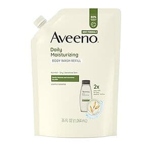 Select Accts: 36-Oz Aveeno Daily Moisturizing Body Wash Refill $3 w/ S&S