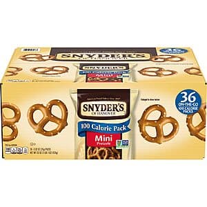 36-Count 0.92-Oz Snyder's of Hanover Pretzels Mini Pretzels 100 Calorie Packs $7 w/ Subscribe & Save