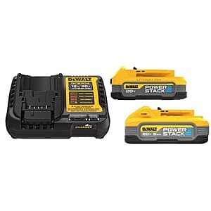 DeWALT POWERSTACK 20V MAX 5.0 Ah + 1.7 Ah Batteries + DCB1104 Charger $119 + Free S/H w/ Prime