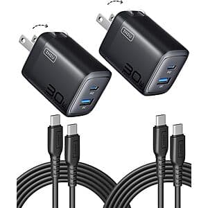 2-Pack INIU 30W PD QC 3.0 Type-C + Type-A Fast Charging Wall Charger w/ 5' Cable $11.70 & More