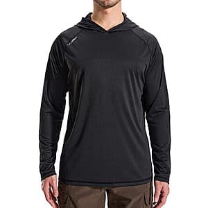 LOOGU Men's UPF 50+ Sun Protection Long Sleeve Hoodie T-Shirt (various) from $5.25