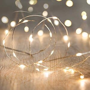 Prime Members: 16.5' ANJAYLIA 50 LED Battery Fairy String Lights (Warm White) $2.60 + Free Shipping