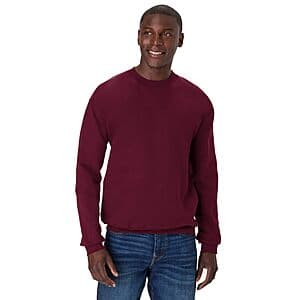 Hanes Men's Ultimate Heavyweight Fleece Sweatshirt (Maroon or Red) $9.20