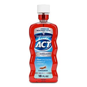 ACT Mouthwash: 16.9-Oz Kids' Anticavity from $2.95, 18-Oz Anticavity (Cinnamon) $2.60 w/ Subscribe & Save