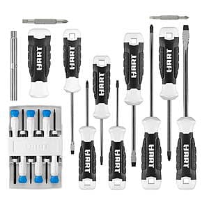 20-Piece HART Magnetic Screwdriver Set w/ Zipper Pouch $13.30