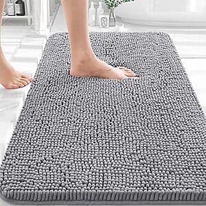 30" x 20" OLANLY Extra Soft Absorbent Chenille Bathroom Rug (Grey) $5.65