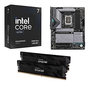 Intel Ultra 7 270K Plus CPU + 32GB Crucial Pro RAM + Gigabyte Z890 EAGLE MB $550 (Select Stores) + Free Pickup