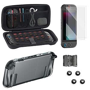 18-Pc BINBOK VR Nintendo Switch 2 Accessories Bundle w/ Carrying Case (Black) $10