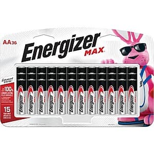 36-Pack Energizer MAX AA Alkaline Batteries $15.10 w/ Subscription + Free S&H