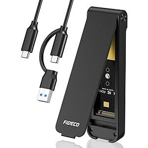 Fideco M.2 NVMe SSD Enclosure (M & M+B Key) $8.45