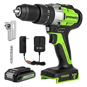 Greenworks 24V Brushless 1/2" Hammer Drill w/ 2Ah Battery & Charger $44.10 + Free Shipping