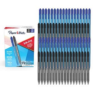 72-Count Paper Mate InkJoy 100RT Ballpoint Pens (1.0mm, Black & Blue) $11.50 w/ Subscribe & Save