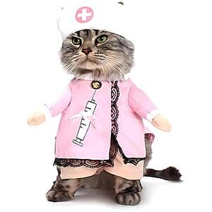 NACOCO Nurse Halloween Costume for Dogs & Cats (Large, Pink) $5.50 & More