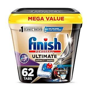 62-Count Finish Powerball Ultimate Infinity Shine Dishwashing Tablets $14.95 w/ Subscribe & Save