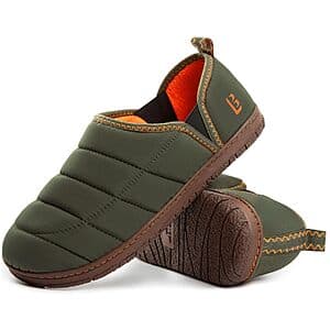 LongBay Men's Quilted Nylon Memory Foam Indoor/Outdoor Slippers (various) $12