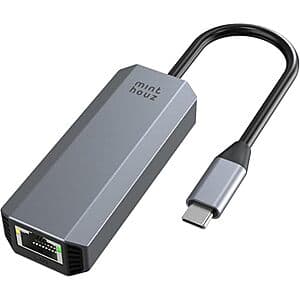 Minthouz 5Gbps RJ45 to USB-C Gigabit Ethernet Adapter $15