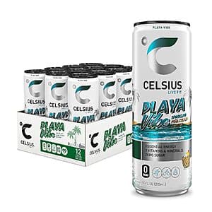 Prime Members: 12-Pk 12-Oz Celsius 200mg Caffeine Energy Drink (Playa Vibe) $12.60 w/ S&S