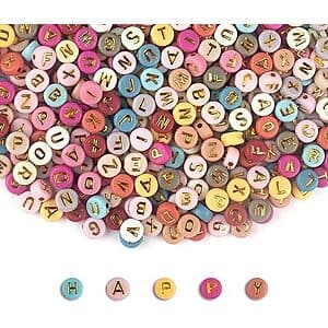 1000-pc SUTOUG 7mm Colourful Letter Beads for Threading $2.45