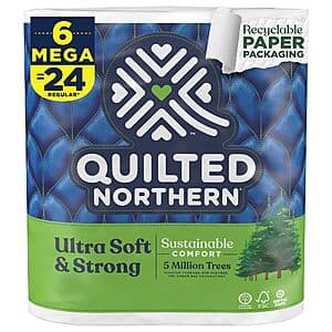 6-Count Quilted Northern Ultra Soft & Strong Mega Rolls Toilet Paper $5.60 w/ Subscribe & Save