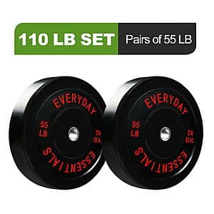 2-Ct 55 Lbs. 2" FlexWave Olympic Bumper Plates (Black Rubber) $69 + Free S&H