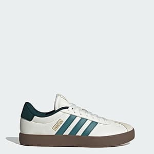 adidas Men's VL Court 3.0 Shoes (Core White / Preloved Teal / Aurora Ivy) $23 + Free S&H