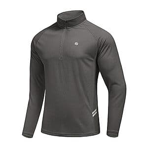 PINSPARK Men's 1/4 Zip UPF 50+ Athletic Long Sleeve Pullover (Various Colors) $9