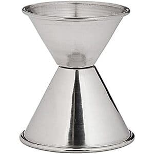Winco Stainless Steel Jiggers: 1-Oz/2-Oz $1.90, 1-Oz/1.5-Oz $1.85